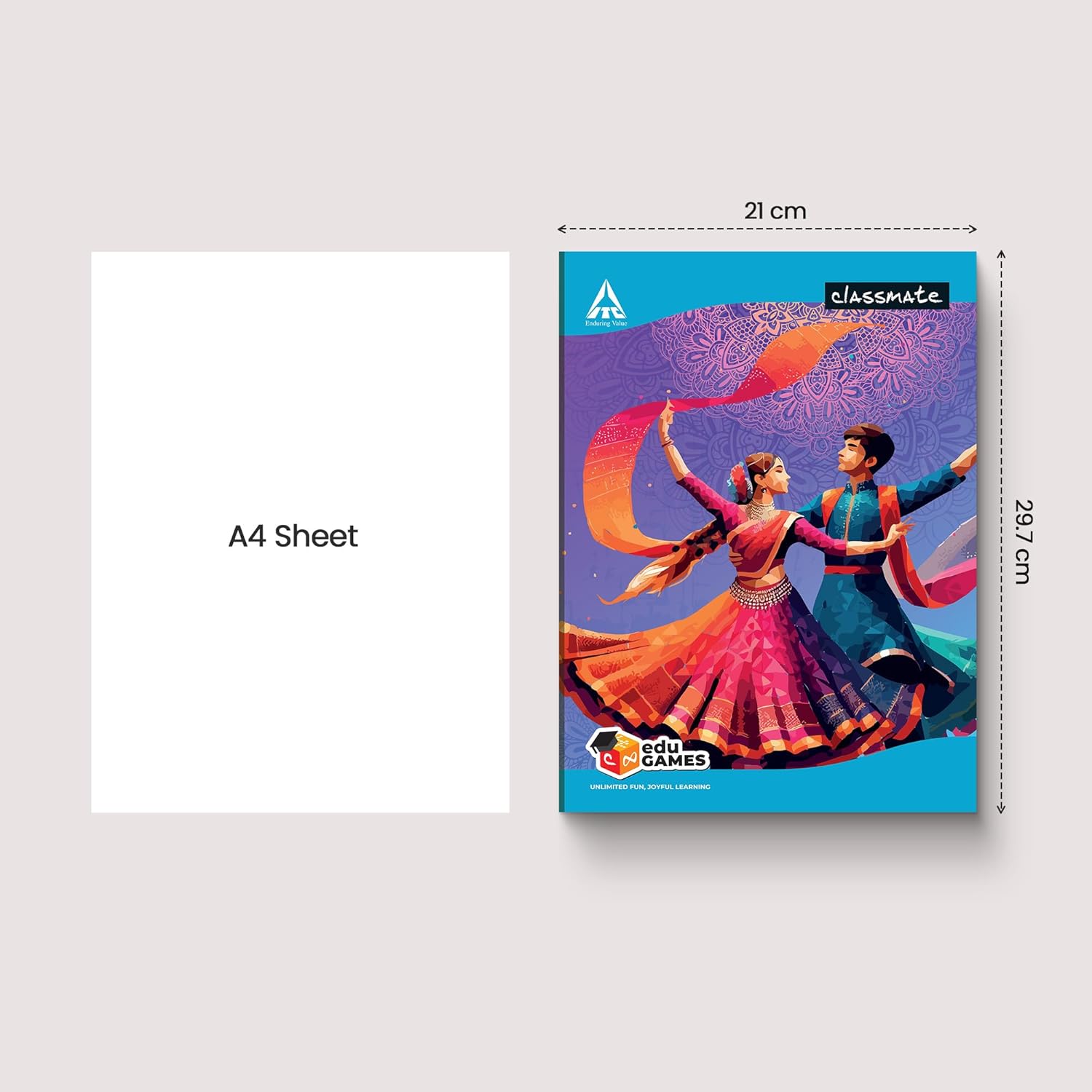 Classmate Long Notebook A4 Size (29.7 x 21 cm), Single Line, 304 Pages, Soft Cover | Smooth & Smudge-Free Paper, Eco-Friendly | Ideal for School & College | Pack of 3 - Image 5